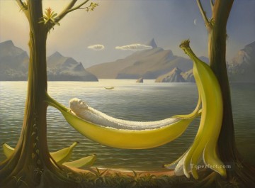 Abstracto famoso Painting - aniversario de oro surrealismo banana swing